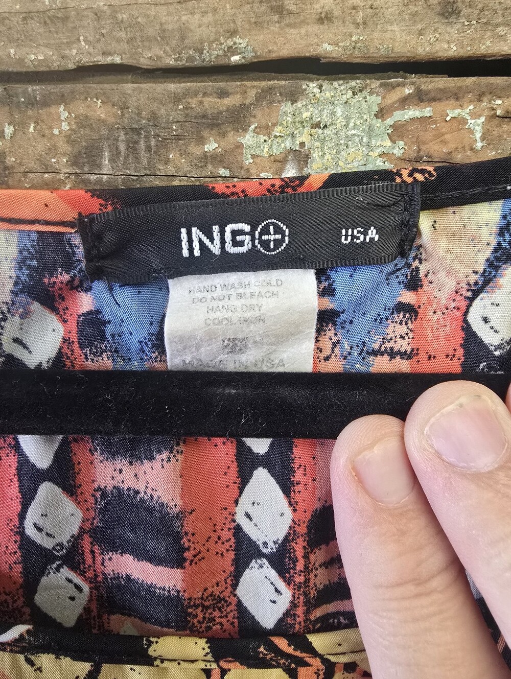 ING Women's Multicolor Patterned Crochet Hem Top, Size 2X - Picture 4 of 5